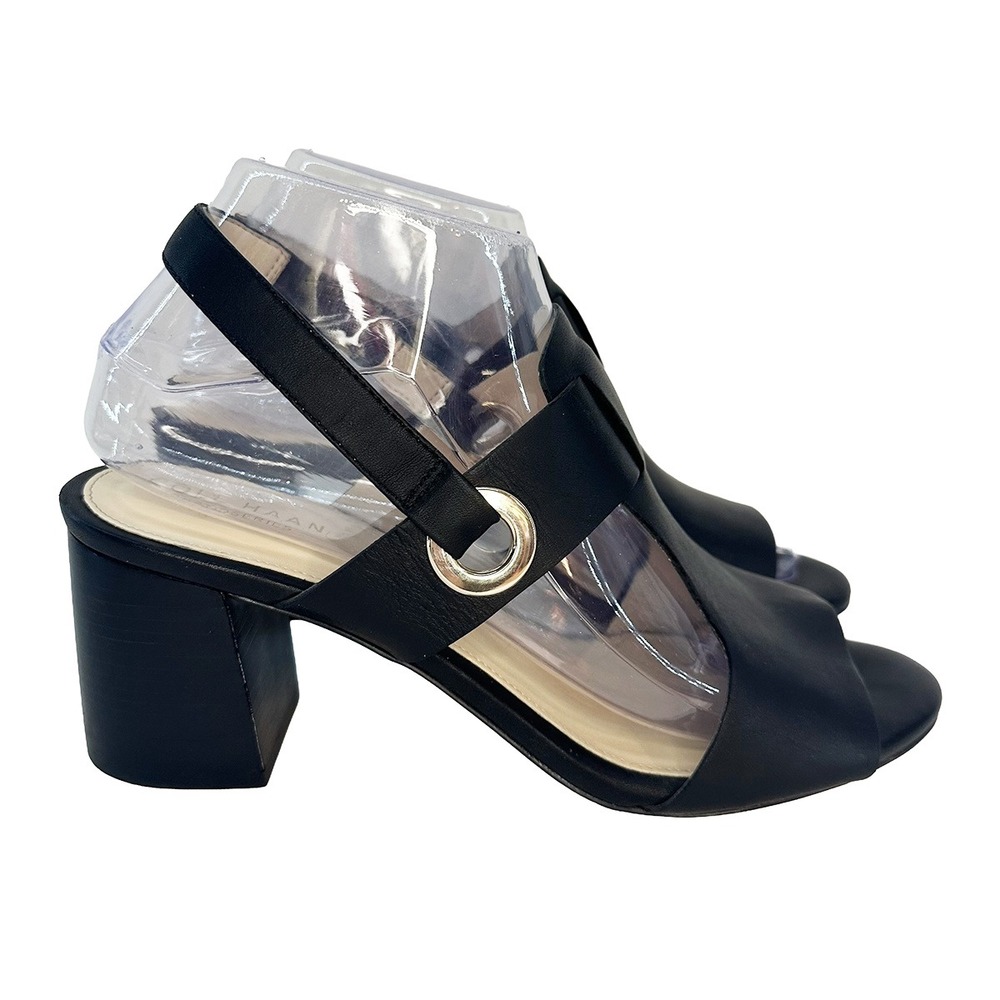 COLE HAAN Grand‎ Series Slingback Block Heel Sandals • 7.5 • black